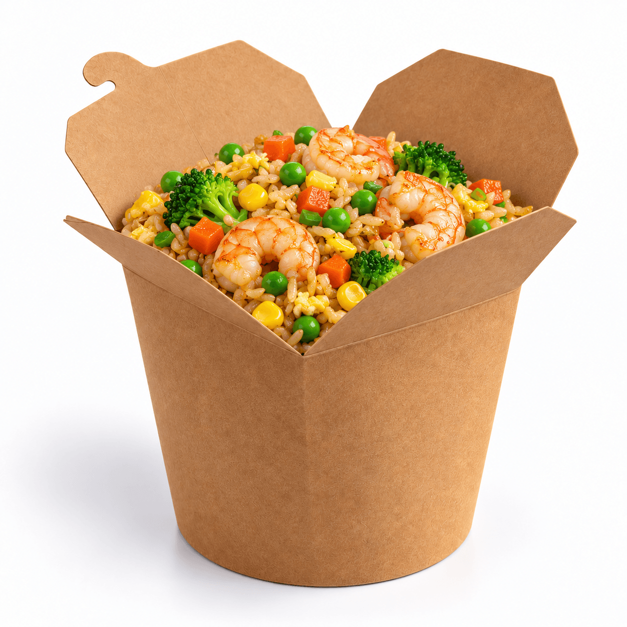 Kraft Paper Food Pail with Fried Rice