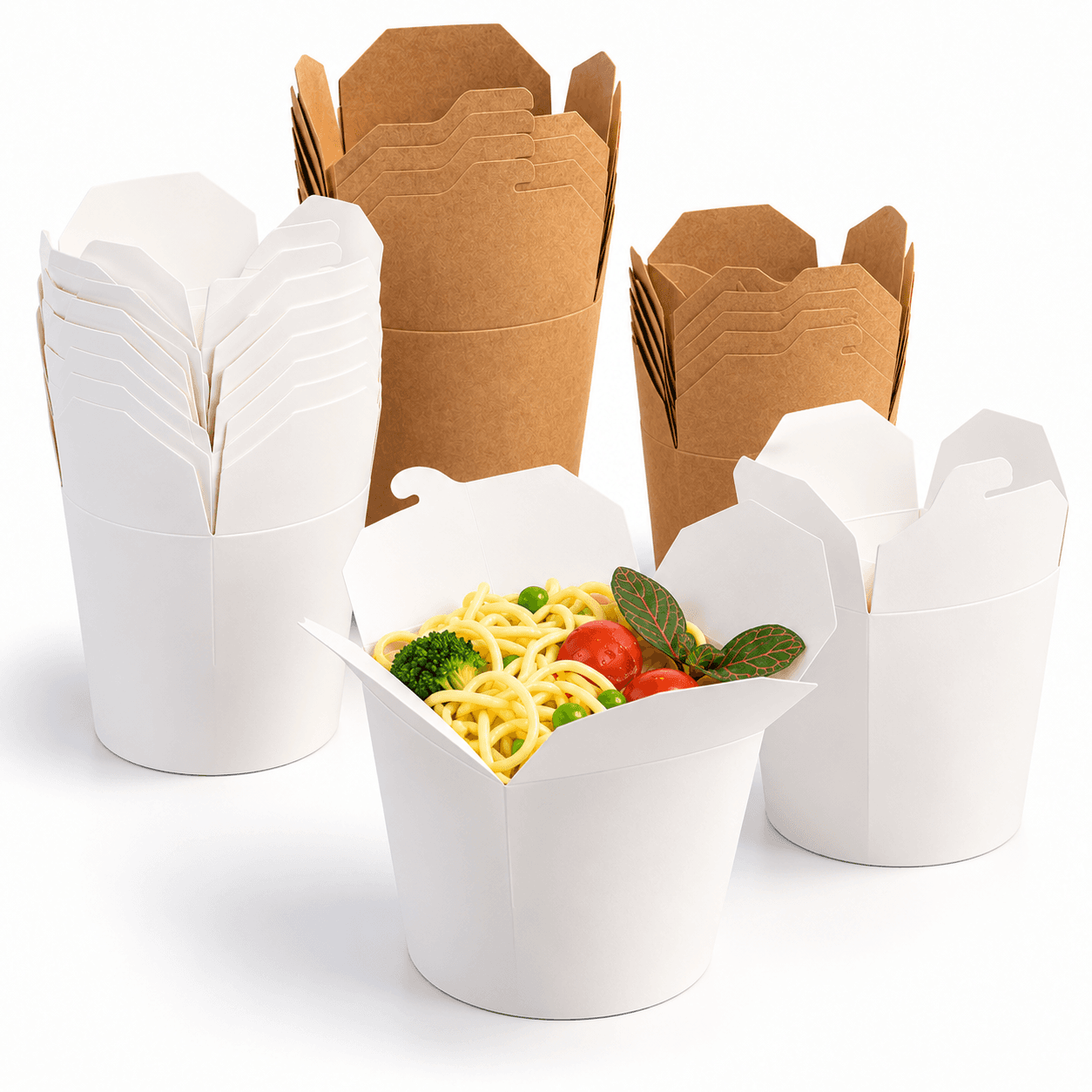 White Paper Pasta Takeaway Container